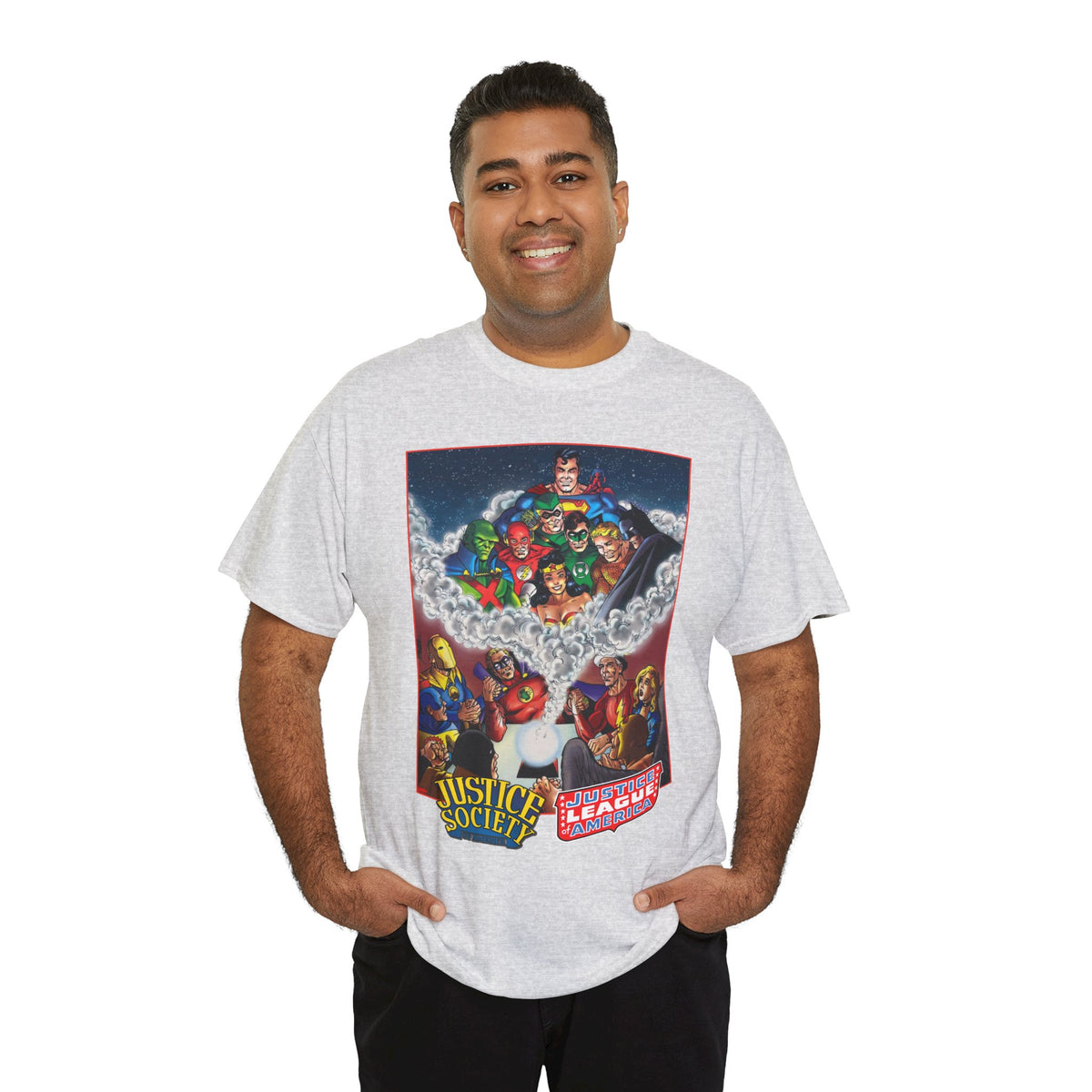 Justice Society & Justice League T-Shirt - George Perez Art - Golden & Silver Age - DC Comics
