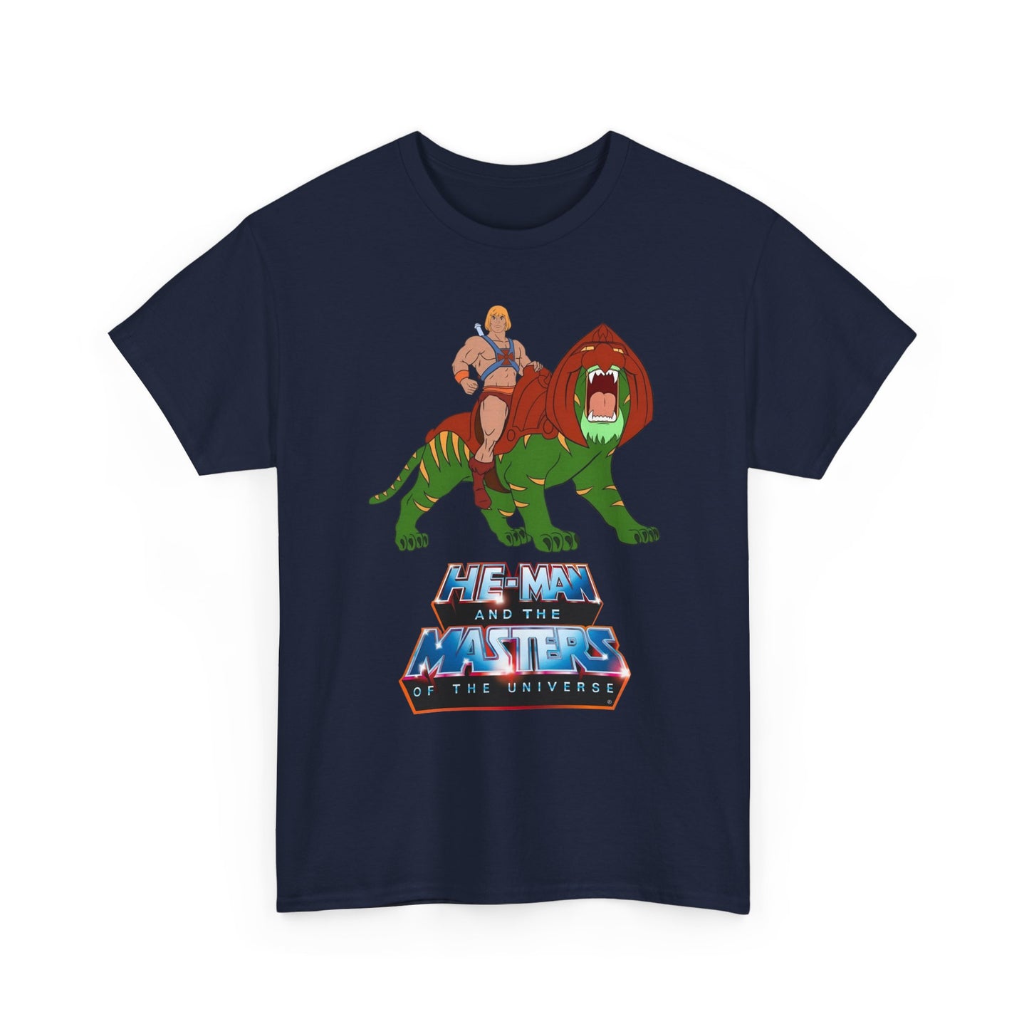 He-Man & Battle Cat T-Shirt - Filmation Art - Masters of the Universe, MOTU - Exciting New 2026 Movie - Nicholas Galitzine