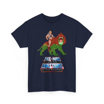He-Man & Battle Cat T-Shirt - Filmation Art - Masters of the Universe, MOTU - Exciting New 2026 Movie - Nicholas Galitzine