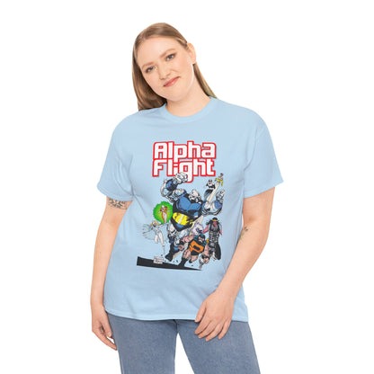 Alpha Flight T-Shirt - Mike Mignola Art - Shaman, Snowbird, Northstar, Aurora, Box, Vindicator, Puck - Canada's Super-Team - Marvel Comics