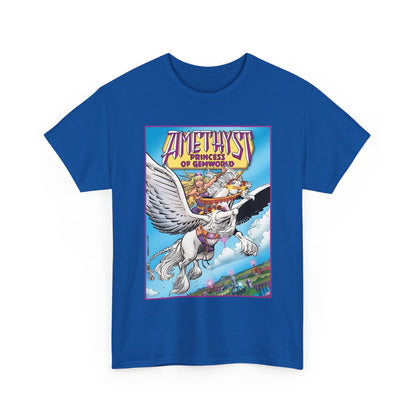 Amethyst Princess of Gemworld T-Shirt - George Perez Art - Riding Her Pegasus - DC Comics