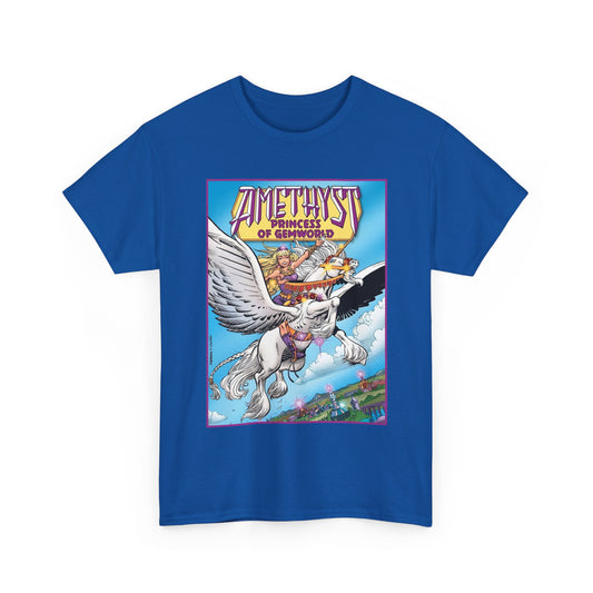 Amethyst Princess of Gemworld T-Shirt - George Perez Art - Riding Her Pegasus - DC Comics