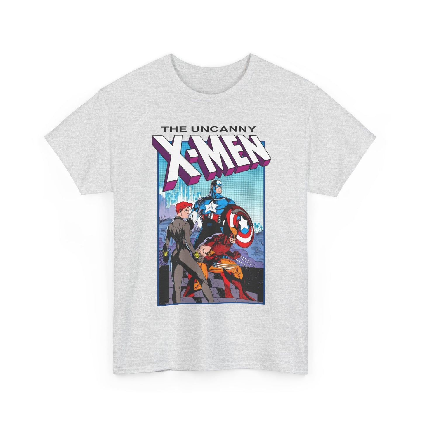 Uncanny X-Men T-Shirt - Jim Lee Art - #268 Cover - Captain America, Black Widow, Wolverine - Marvel Comics