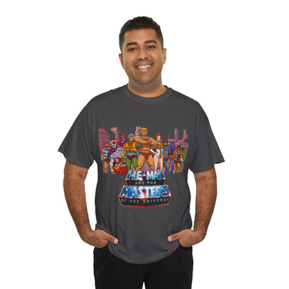 Masters of the Universe T-Shirt - He-Man, Man-At-Arms, Teela, Orko, Fisto, Moss Man, Ram Man - 1980s Filmation Art