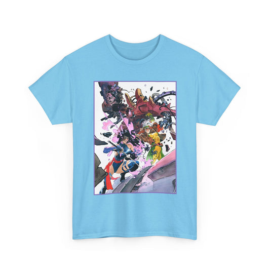 Rogue & Psylocke T-Shirt - Ripping Apart a Sentinel - X-Men Mutants - Marvel Comics