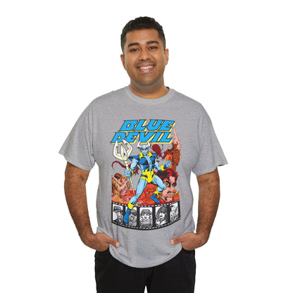 Blue Devil T-Shirt -  Dan Mishkin, Gary Cohn, & Paris Cullins - Dan Cassidy, Hollywood Stuntman - 1980s DC Comics Series
