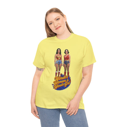 Wonder Woman & Wonder Girl T-Shirt - Lynda Carter Retro 1970s TV Show - DC Comics