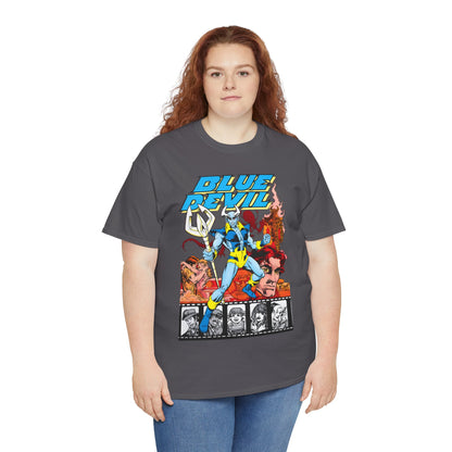 Blue Devil T-Shirt -  Dan Mishkin, Gary Cohn, & Paris Cullins - Dan Cassidy, Hollywood Stuntman - 1980s DC Comics Series