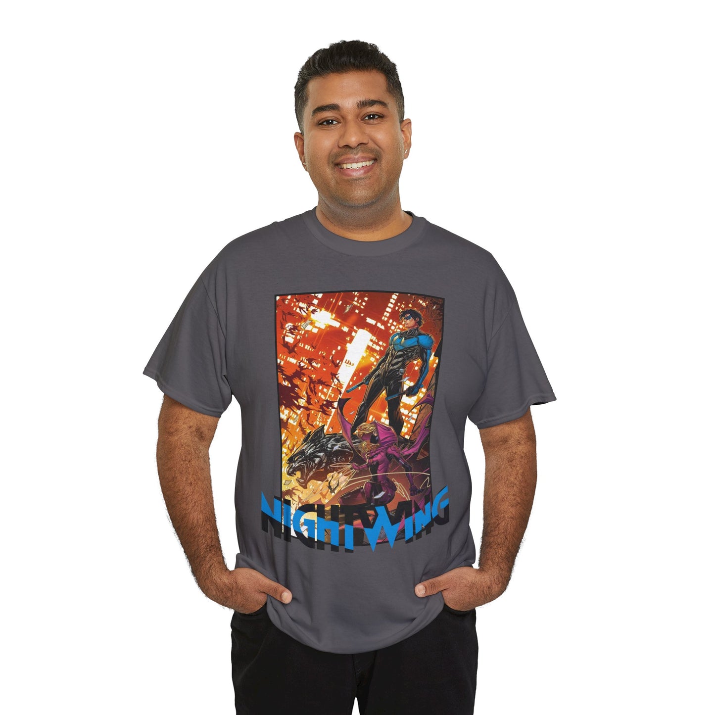 Nightwing & Spoiler T-Shirt - Jonboy Meyers Art - Gotham City & Bludhaven - DC Comics
