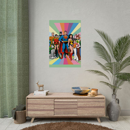 Super Friends Rolled Poster - Alex Toth Art - Hanna-Barbera 1970s Cartoon - Superman, Wonder Woman, Batman - DC Comics - Multiple Sizes Up to 24"x36"