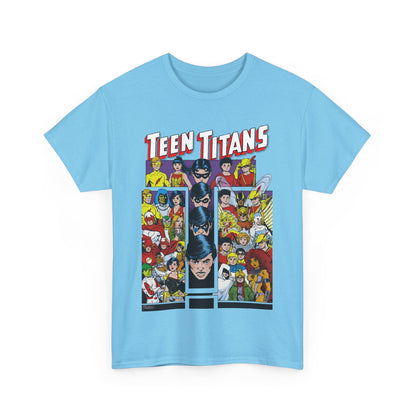 Teen Titans T-Shirt - George Perez Art - Wonder Girl, Bumblebee, Kid Flash, Starfire, Cyborg, Raven, Lilith, Flash, Hawn & Dove, Robin - DC Comics