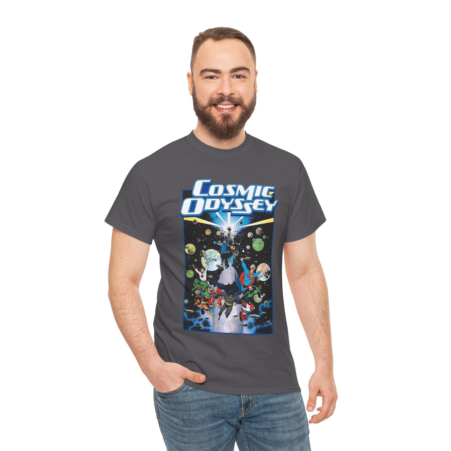 Cosmic Odyssey T-Shirt - Mike Mignola Art - Superman, Darkseid, Lightray, Orion, Starfire, Highfather. John Stewart - DC Comics