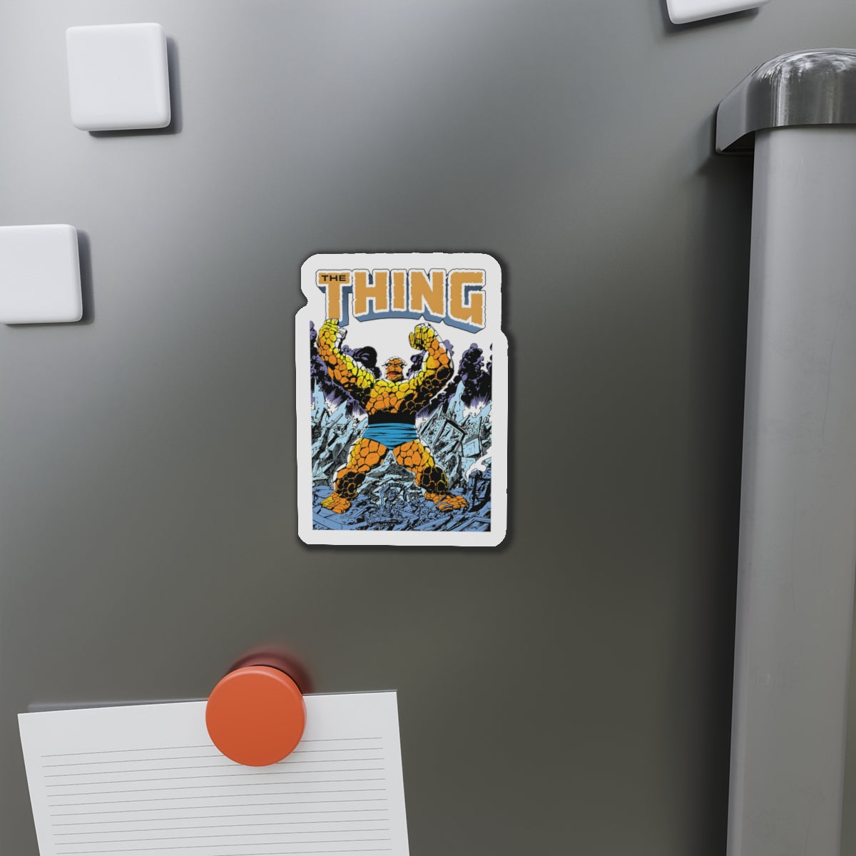 The Thing Die-Cut Magnet - John Byrne Art - Fantastic Four Member - Post Secret Wars Series - Ben Grimm - Marvel Comics - 3", 4", 5", 6"