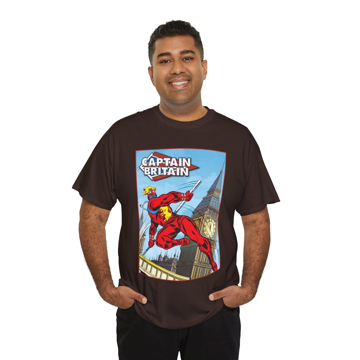 Captain Britain T-Shirt - Ron Wilson Art - Brian Braddock - Marvel UK Series - Chris Claremont Stories - Marvel Comics