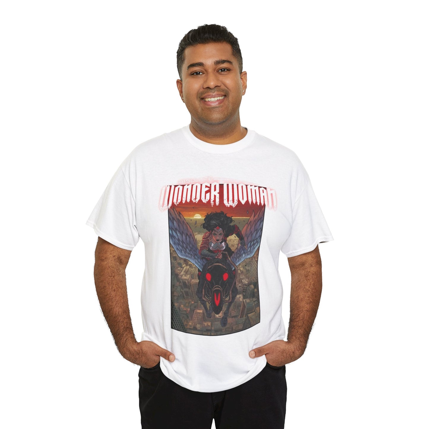 Absolute Wonder Woman T-Shirt - Hayden Sherman Art - DC Comics All-In - Raised in Hell by Circe - Riding Pegasus
