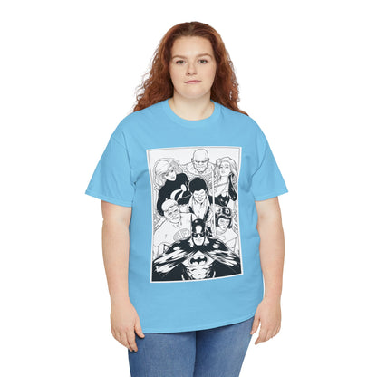 Batman & the Outsiders T-Shirt - Kevin Maguire Art - Black & White - Black Lightning, Metamorpho, Halo, Looker, Katana, Geo-Force - DC Comics