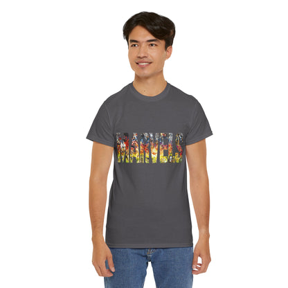 Marvels T-Shirt - Alex Ross Art from the popular Kurt Busiek Story - Spider-Man, Fantastic Four, X-Men, Hulk, Captain America, Thor, Iron Man - Marvel Comics