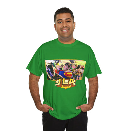JLA T-Shirt - Alex Ross Art - Superman, Batman, Wonder Woman, Hawkman, Green Lantern, Black Canary, Flash, Martian Manhunter, Green Arrow - Justice League - DC Comics