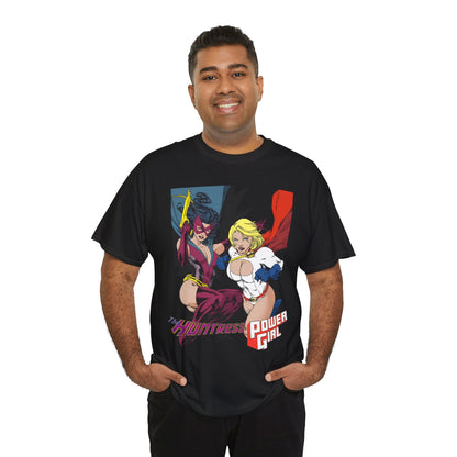 Huntress & Power Girl T-Shirt - Ed Benes Art - Justice Society, JSA, Earth 2 - DC Comics Bronze Age, Pre-Crisis Heroes