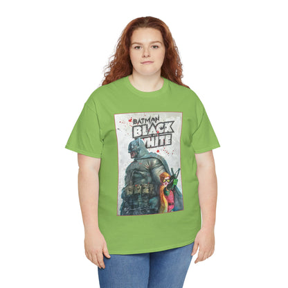 Batman: Black & White T-Shirt - Bill Sienkiewicz Art - Dark Knight Returns - Batman & Robin (Carrie Kelley) - DC Comics