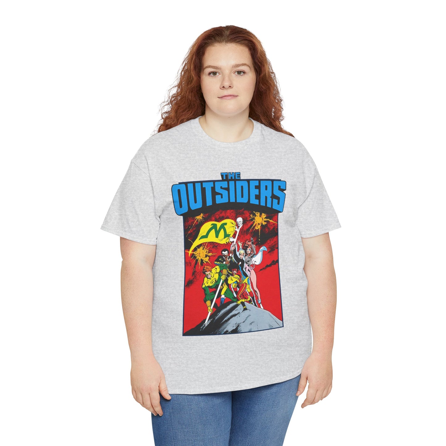 Outsiders T-Shirt - Alan Davis Art - Geo-Force, Halo, Black Lightning, Metamorpho, Katana - DC Comics