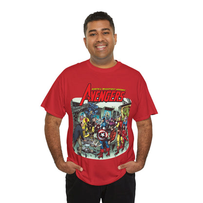 Classic Avengers T-Shirt - George Perez Art - Captain America, Hawkeye, Iron Man, Vision, Scarlet Witch, Quicksilver, Jarvis - Marvel Comics