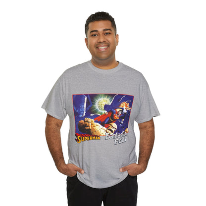 Superman & Fantastic Four T-Shirt - Marvel, DC Comics - Alex Ross, Dan Jurgens - 1990s Crossover Vs Galactus