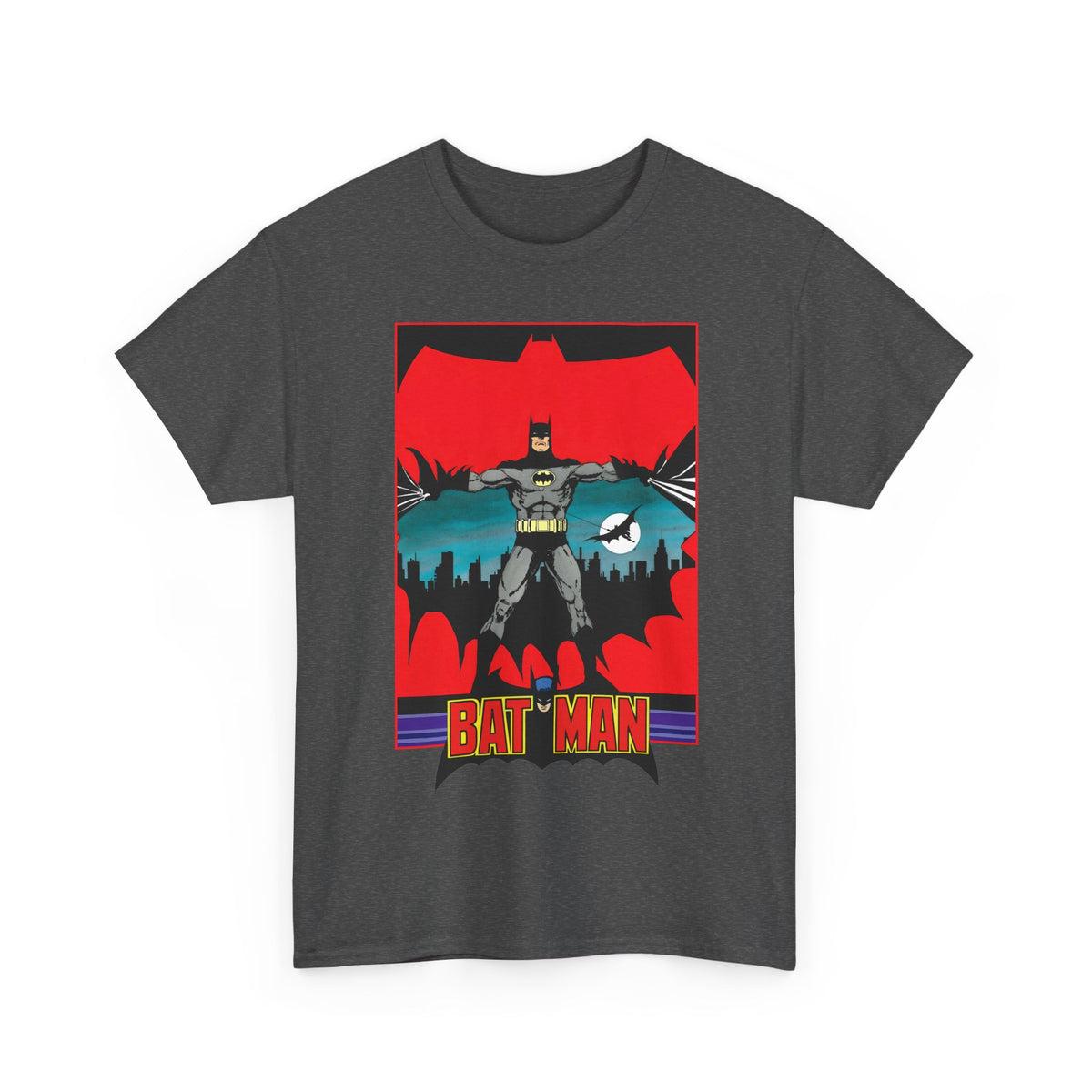 Batman T-Shirt - George Perez Art - 1980s JLA Postcard Art - DC Comics