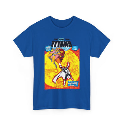 New Teen Titans T-Shirt - George Perez Art - #3 Cover Art - Dr. Light & the Fearsome Five Vs Starfire & the Teen Titans - DC Comics