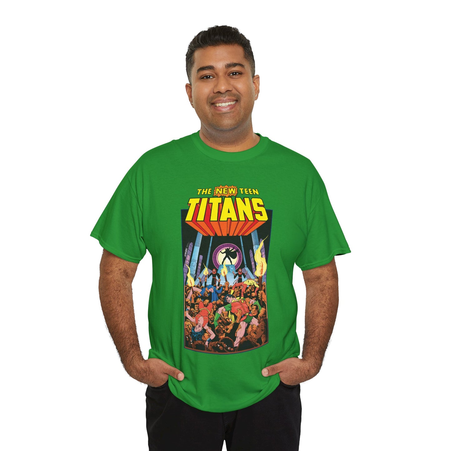 New Teen Titans T-Shirt - George Perez Art - #22 Cover - Wonder Girl, Robin, Raven, Kid Flash - Brother Blood Story - DC Comics