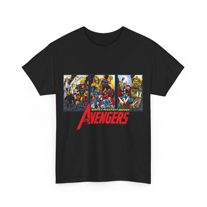 Avengers T-Shirt - John Byrne Art - Thor, Captain America, Iron Man, Hulk, Scarlet Witch, Wasp, Quicksilver, The Black Knight - Marvel Comics
