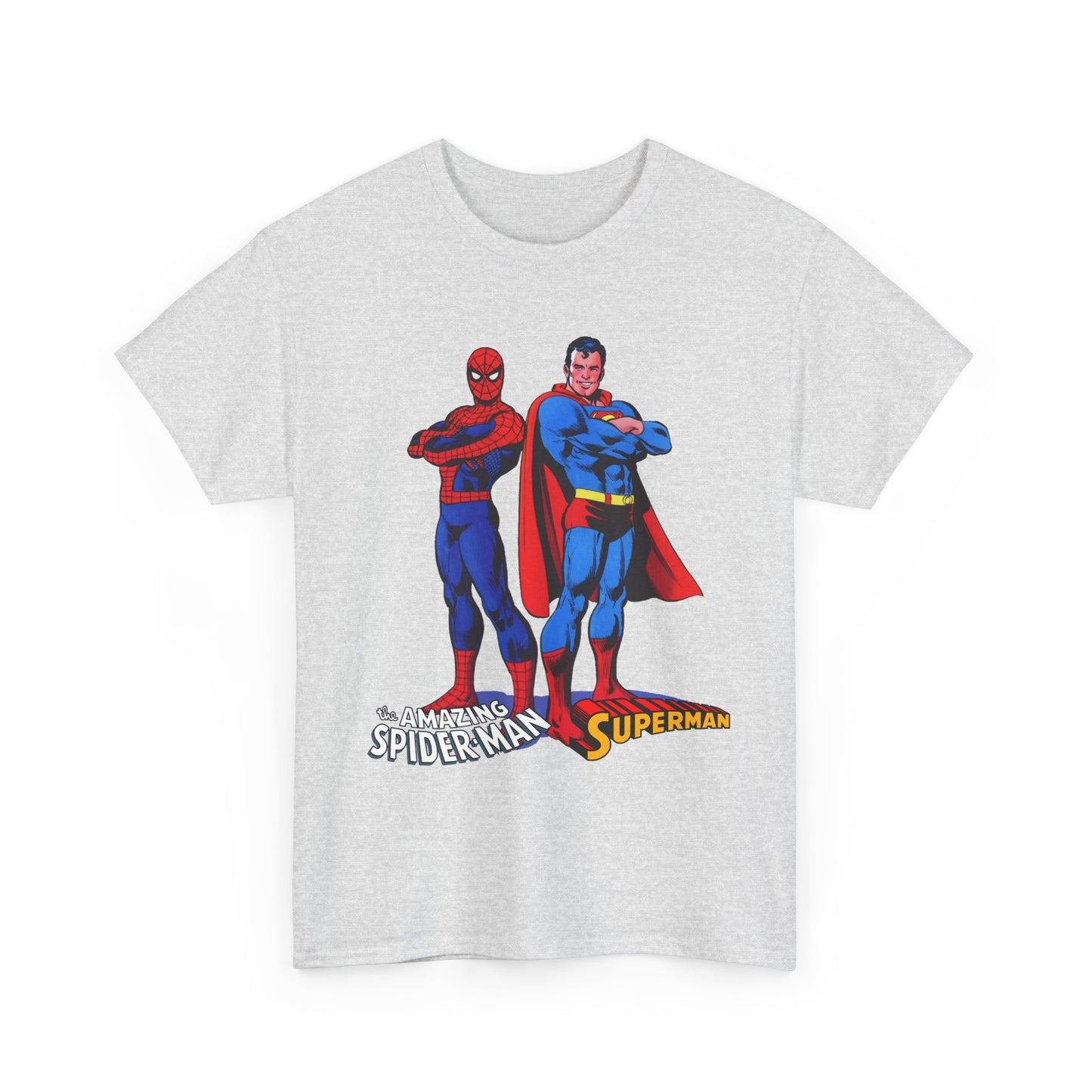 Amazing Spider-Man & Superman T-Shirt - Classic 1970s Marvel/DC Comics Crossover - Peter Parker & Clark Kent
