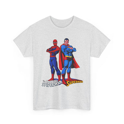 Amazing Spider-Man & Superman T-Shirt - Classic 1970s Marvel/DC Comics Crossover - Peter Parker & Clark Kent