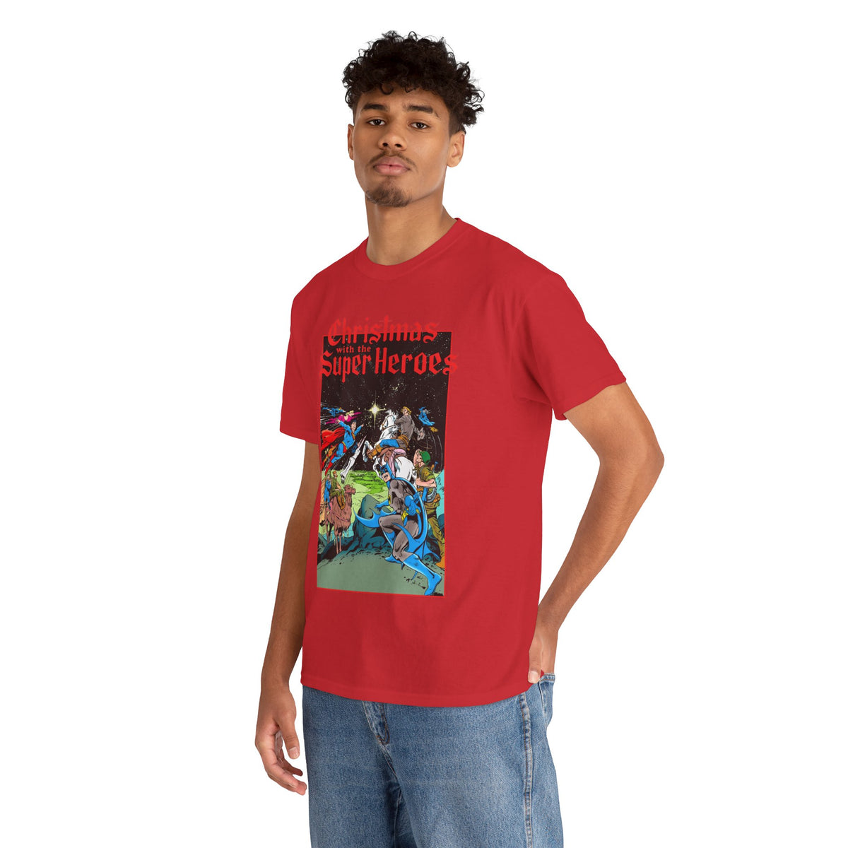Christmas With the DC Super-Heroes T-Shirt - José Luis García-López Art - Superman, Batman, Jonah Hex, Legion of Super-Heroes - DC Comics