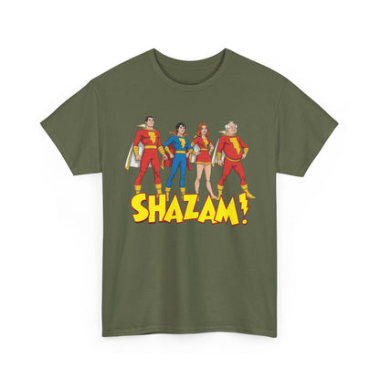 Shazam T-Shirt - Marvel Family Filmation Art - Mary Marvel, Captain Marvel Jr, Uncle Dudley - DC Comics