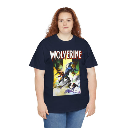 Wolverine T-Shirt - Mike Mignola Art - Jungle Adventure - Savage Land Story - Vs A Dinosaur - Logan, X-Men Member - Marvel Comics