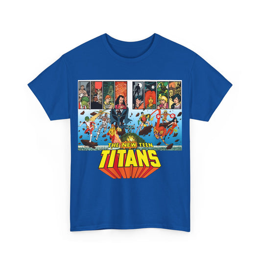 New Teen Titans T-Shirt - George Perez Art - Robin, Wonder Girl, Cyborg, Raven, Starfire, Kid Flash - DC Comics