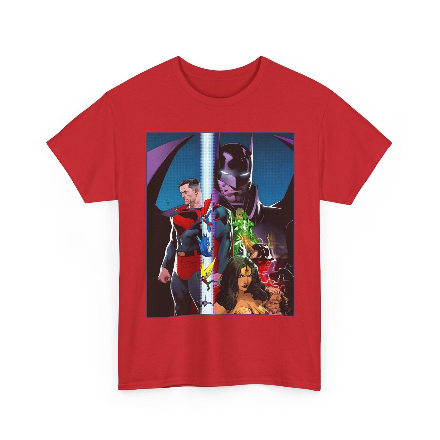 Kingdom Come T-Shirt - Dan Mora Art - Batman/Superman World's Finest Cover - Superman, Batman, Wonder Woman, Green Lantern, Robin, Flash - DC Comics