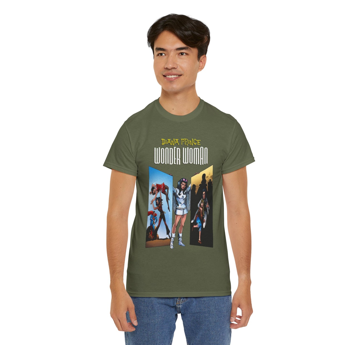 Diana Prince Wonder Woman  T-Shirt - 1970s White Suit Years - Bronze Age DC Comics