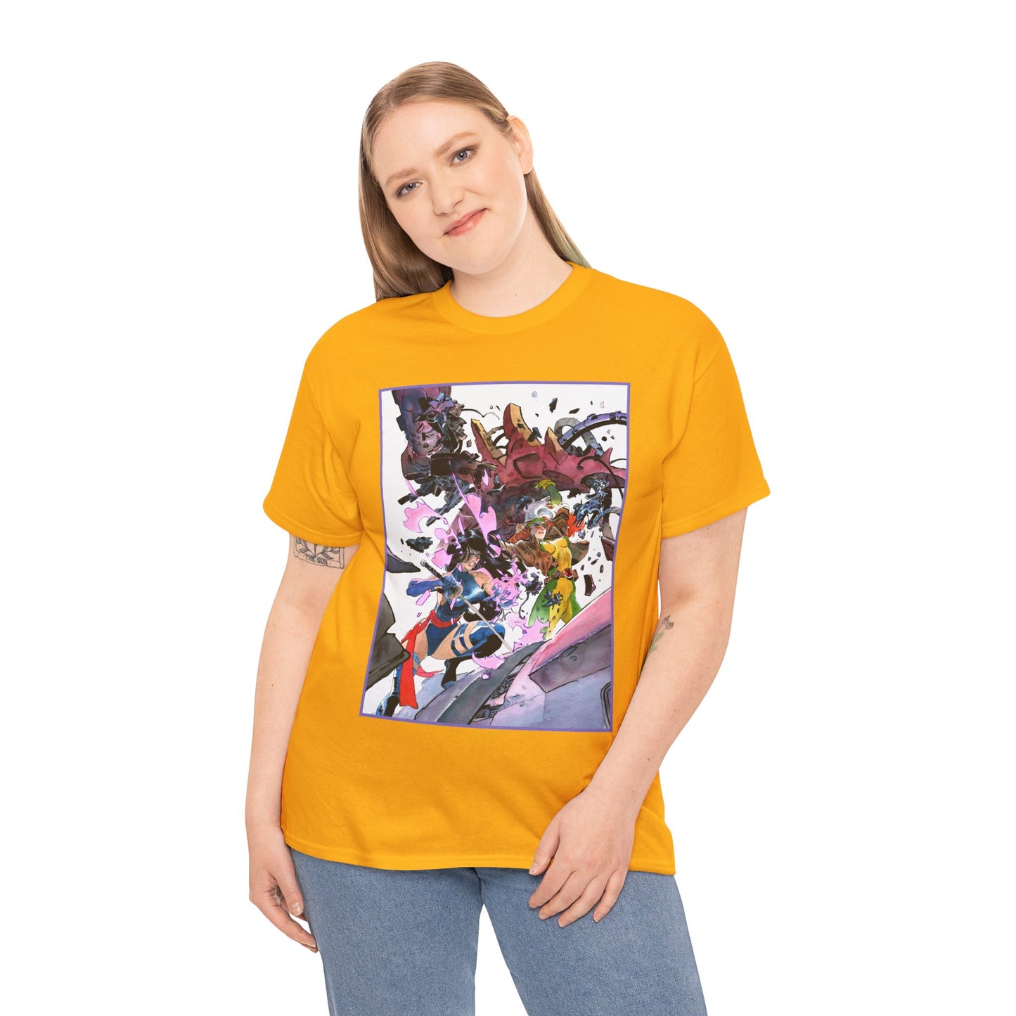 Rogue & Psylocke T-Shirt - Ripping Apart a Sentinel - X-Men Mutants - Marvel Comics