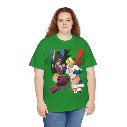 Huntress & Power Girl T-Shirt - Ed Benes Art - Justice Society, JSA, Earth 2 - DC Comics Bronze Age, Pre-Crisis Heroes