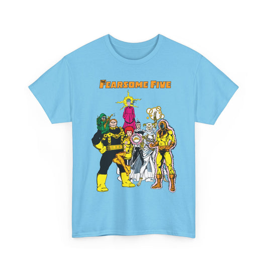 Fearsome Five T-Shirt - George Perez Art - Dr Light, Shimmer, Mammoth, Gizmo, Psimon, Jinx, Neutron - Who's Who Art - DC Comics