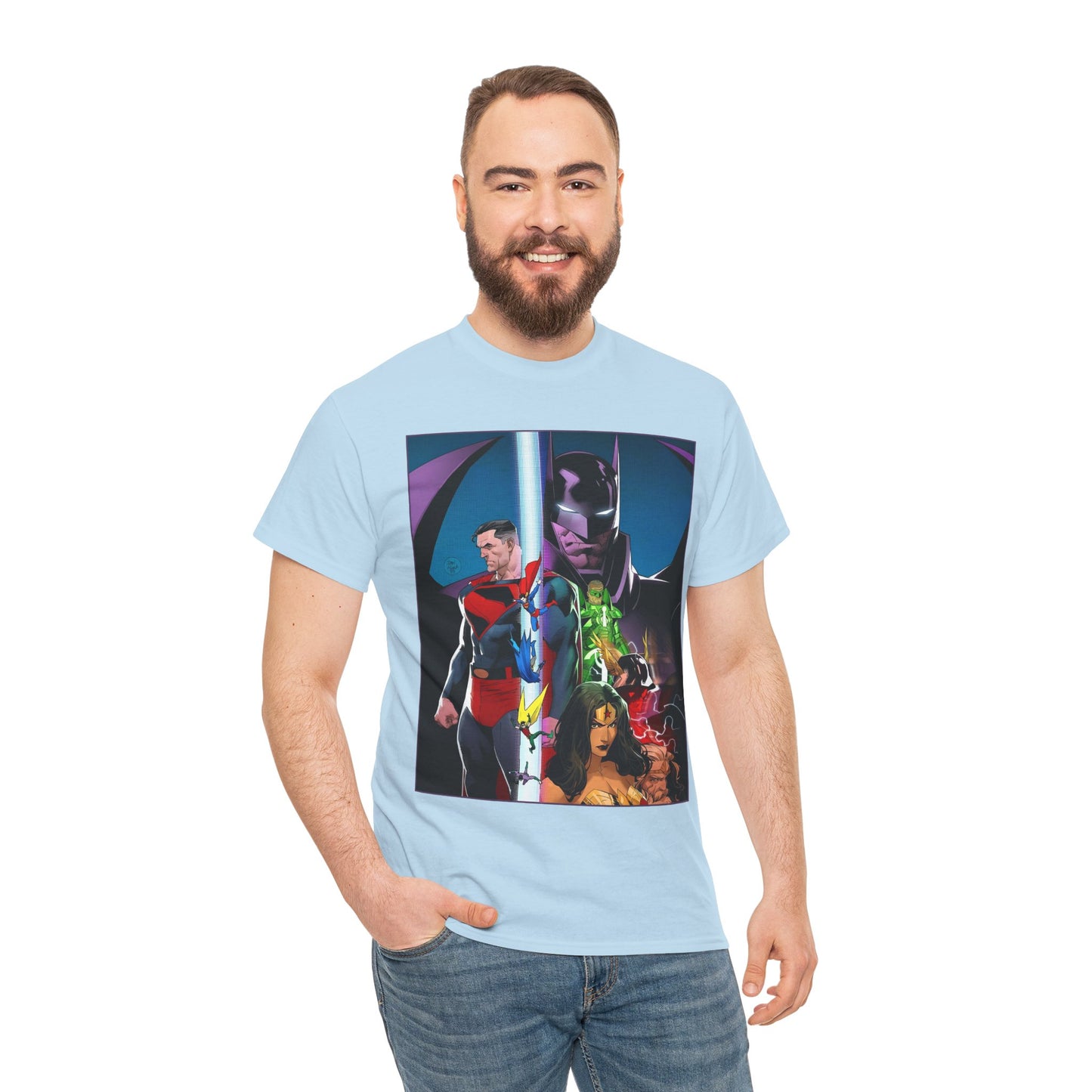Kingdom Come T-Shirt - Dan Mora Art - Batman/Superman World's Finest Cover - Superman, Batman, Wonder Woman, Green Lantern, Robin, Flash - DC Comics