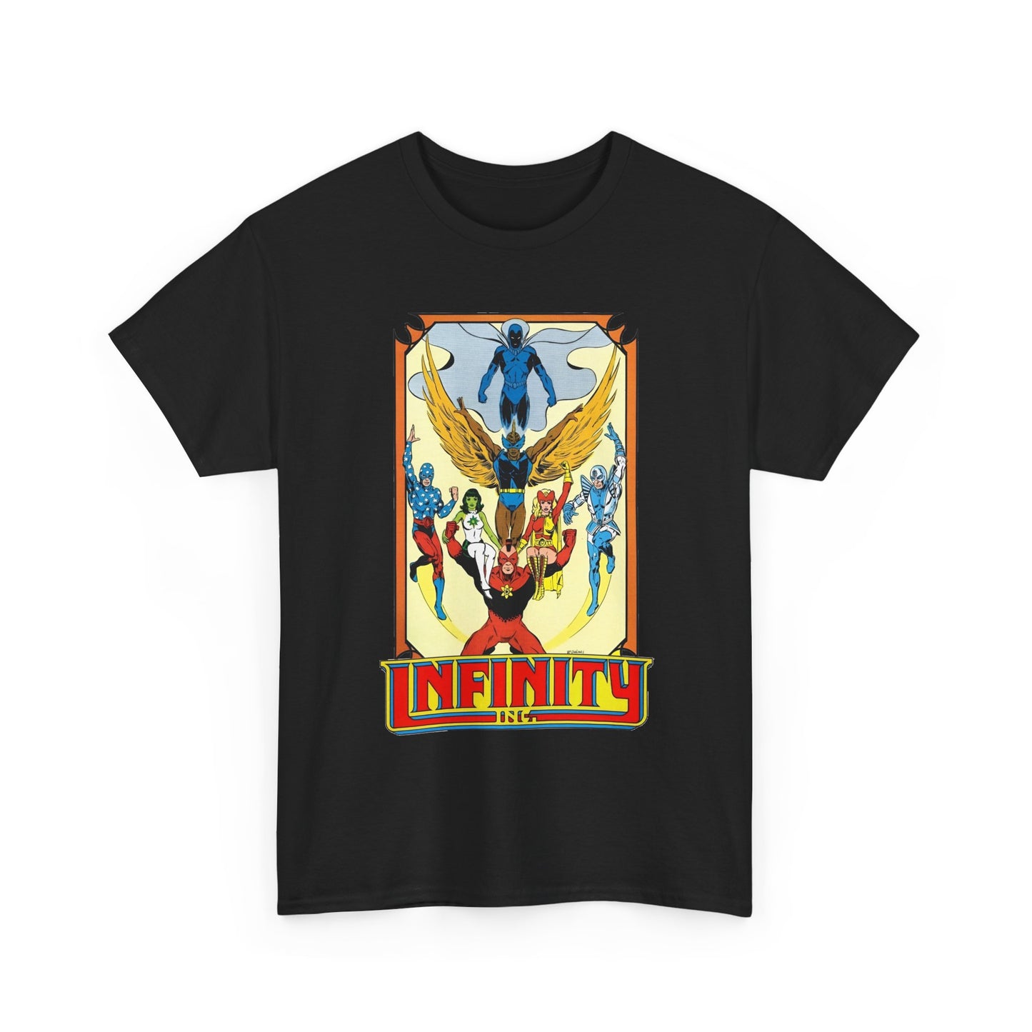 Infinity Inc Shirt - Todd McFarlane Art - Jade, Obsidian, Fury, Northwind, Nuklon, Silver Scarab, Star-Spangled Kid - JSA Successors - DC Comics