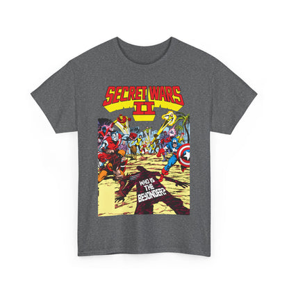 Secret Wars II T-Shirt - John Byrne Art - X-Men, New Mutants, Captain America - The Beyonder - Marvel Comics Series, 1980s