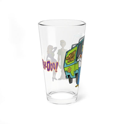 Scooby Doo Pint Glass, 16oz - Shaggy, Fred, Daphne, Velma - Mystery Machine - Hanna-Barbera Cartoon Classic