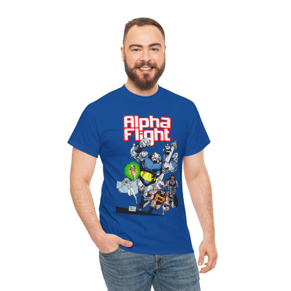 Alpha Flight T-Shirt - Mike Mignola Art - Shaman, Snowbird, Northstar, Aurora, Box, Vindicator, Puck - Canada's Super-Team - Marvel Comics