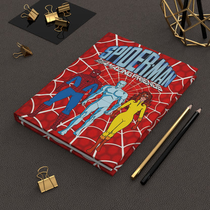 Spider-Man & His Amazing Friends Hardcover Journal - 150 Lined Pages - Firestar, Iceman - Marvel Comics 1980s Cartoon Series