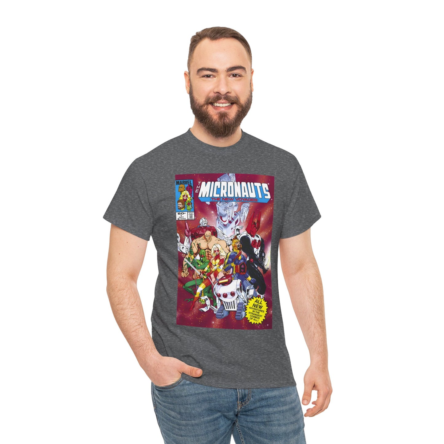 Micronauts: The New Voyages T-Shirt - Commander Arcturus Rann, Biotron, Marionette, Bug - Marvel Comics Series