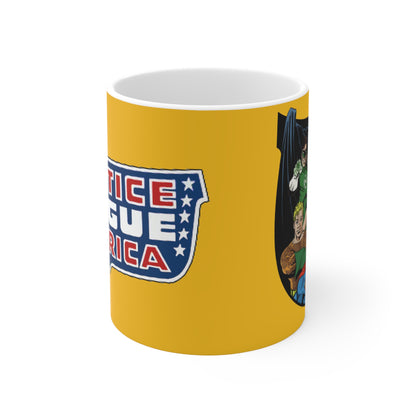 Justice League of America Coffee Mug 11oz - George Perez Art - Superman, Wonder Woman, Batman, Green Lantern, Flash - DC Comics